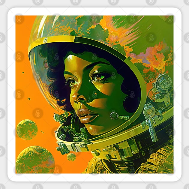 We Are Floating In Space - 60 - Sci-Fi Inspired Retro Artwork Sticker by saudade
